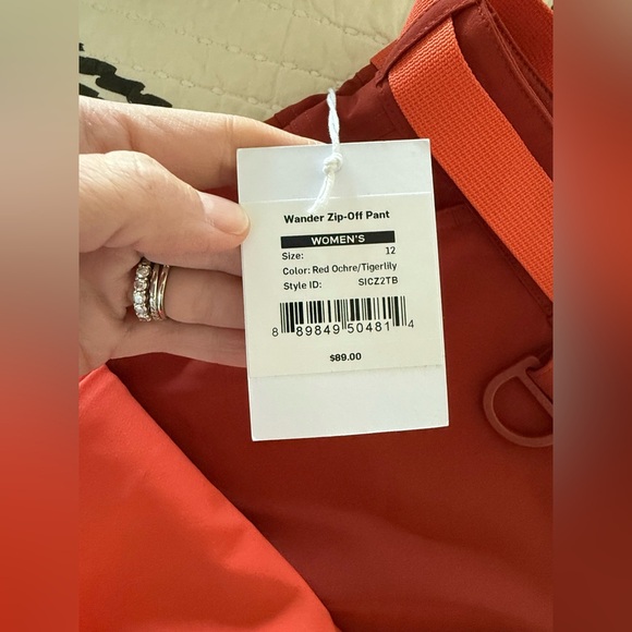 Stoic Wander Zip Off Pants. Hiking pants, color: Red Ochre/Tigerlily. Size 12 - Picture 5 of 6